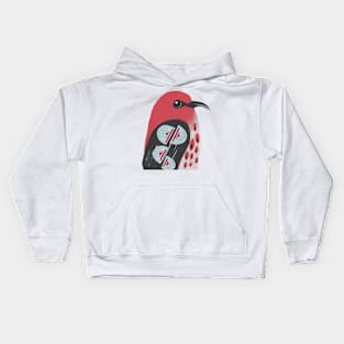 Native Birds of Australia Collage - Set 5 Scarlet Honeyeater Kids Hoodie